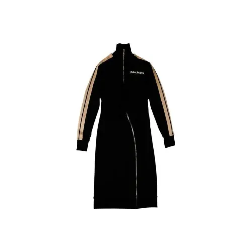 PALM ANGELS Черное Женское Длинное Платье с Рукавами