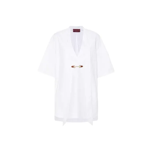 GUCCI SS24 Короткое платье с короткими рукавами женское белое