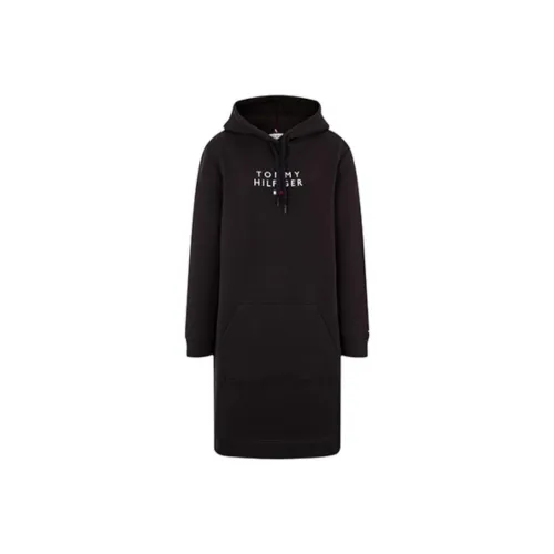 Tommy Hilfiger Черное Женское Длинное Платье с Длинным Рукавом