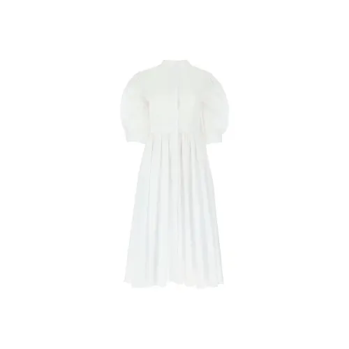 Alexander McQueen Белое Женское Короткое Платье с Рукавами