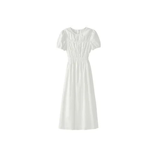 Fstudio Короткий рукав Платье Женское Белое