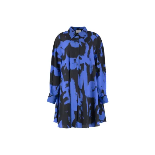 Alexander McQueen Blue Женские Длинные Рукава Платья