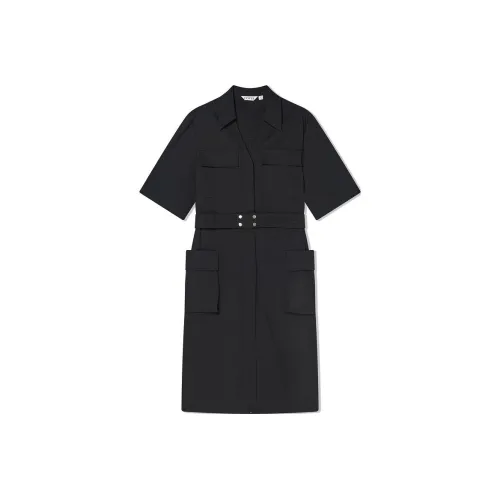 COVERINS Короткий рукав Платье Женское Черное