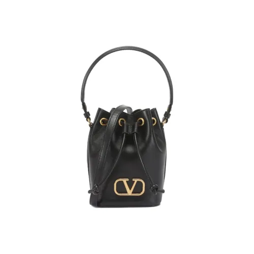 Valentino Sheepskin Bucket Bag Mini Women's Black