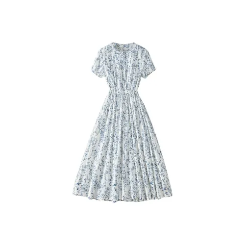 Cypress House Короткий рукав Платье Женское С цветочным узором