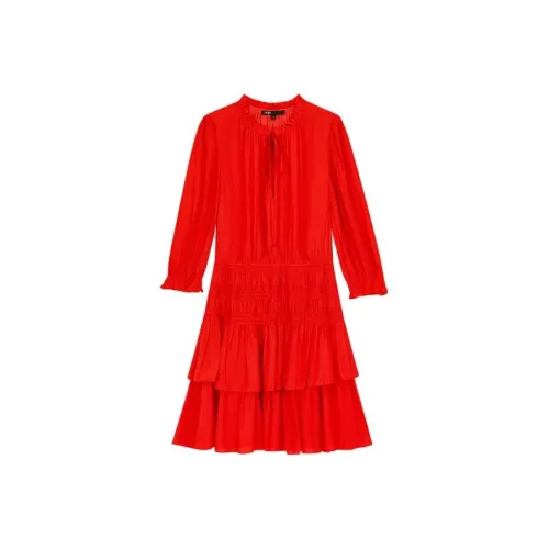 Maje Red Женские Длинные Рукава Платья
