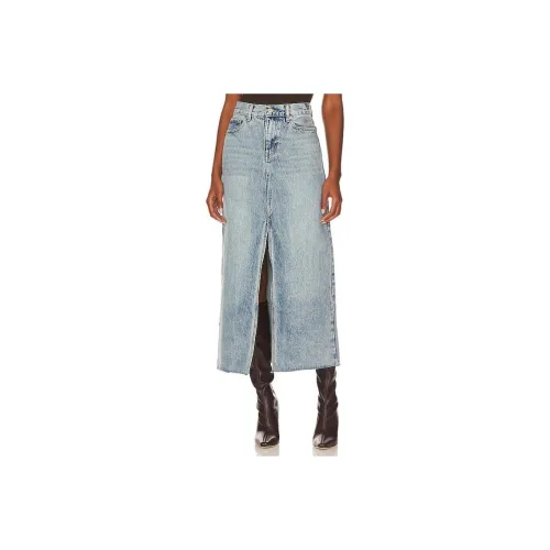 STEVE MADDEN Denim Long Skirt Women's Blue STEVE MADDEN Деним Длинная Юбка Женская Синяя