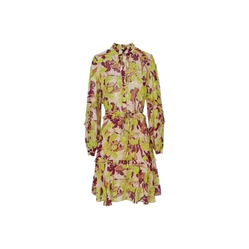 PINKO Многоцветные Женские Длинные Платья с Рукавами