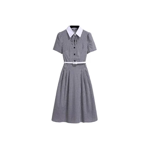 Silky Queen Короткий рукав Платье Женское Серое