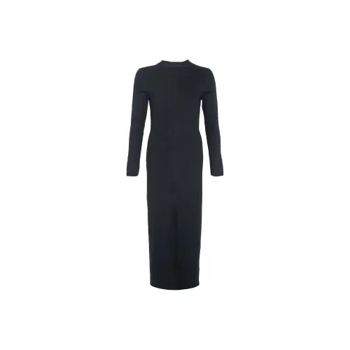 BARBOUR FW24 Длинное платье с длинным рукавом женское черное