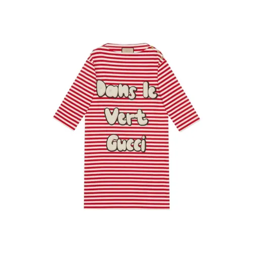 GUCCI SS23 Длинное платье с длинными рукавами женское красное