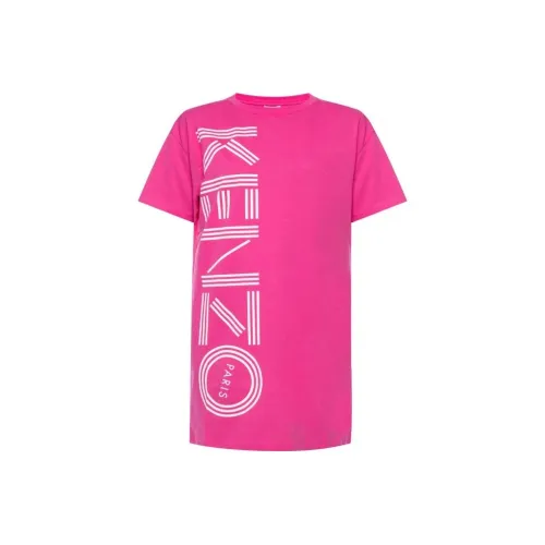 KENZO Розовые Женские Короткие Платья с Рукавами