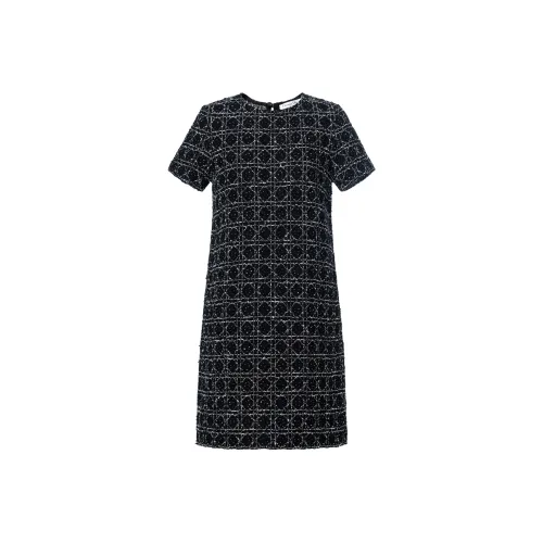 DIOR Black Женские Короткие Платья с Рукавами