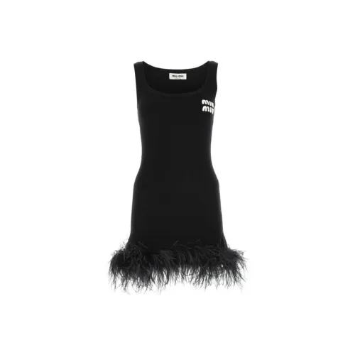 MIU MIU SS23 Без рукавов Платье Женское Черное