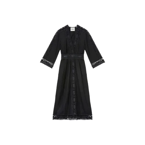 ISABEL MARANT ETOILE Черное Женское Длинное Платье с Рукавами