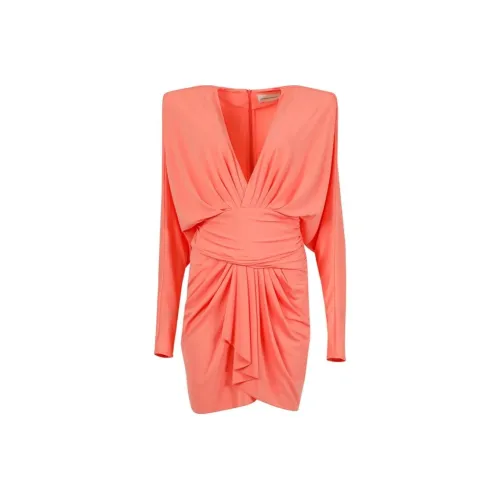 Alexandre Vauthier Коралловый Женские Длинные Платья с Рукавами