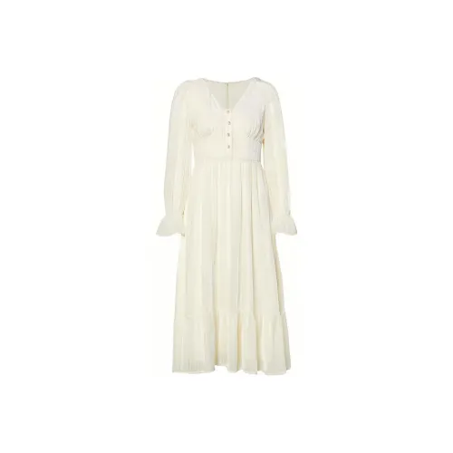 TAMMY TANGS Абрикос Женские Длинные Платья с Рукавами