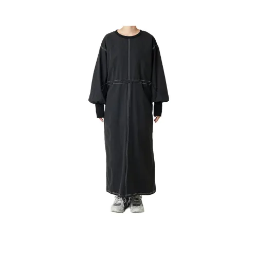 FREAK'S STORE Длинное платье с длинными рукавами женское черное