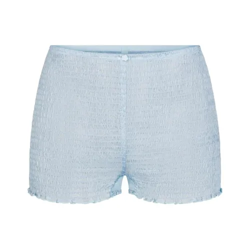 SKIMS Romance SMOCKED Короткие Повседневные Шорты Женские CELESTE Небесный Синий