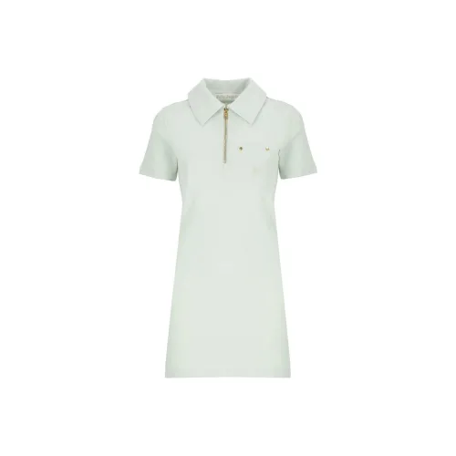 PALM ANGELS Короткое платье с короткими рукавами женское циановый