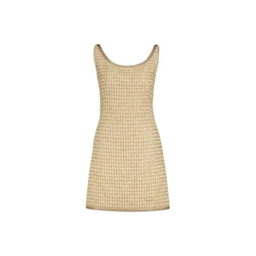 MIU MIU Без рукавов Платье Женское Золотое