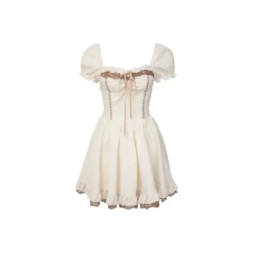 Lookinto Короткий рукав Платье Женское Цвет на изображении