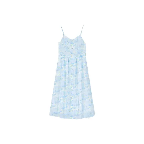 EICHITOO Slip Платье Женское Светло-Синий Узор