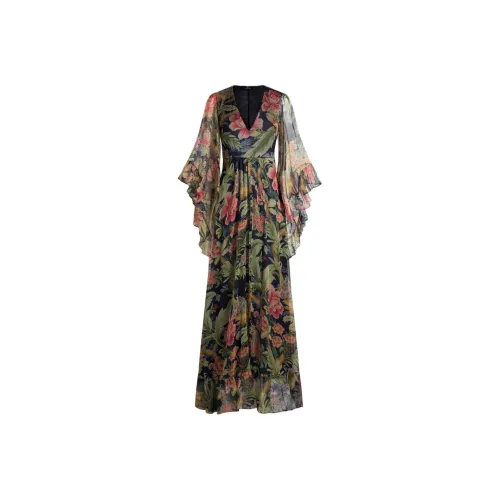 ETRO Морской синий Женские Длинные Платья с Рукавами