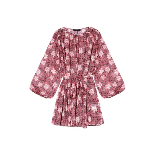 Maje Розовые Женские Длинные Платья с Длинным Рукавом