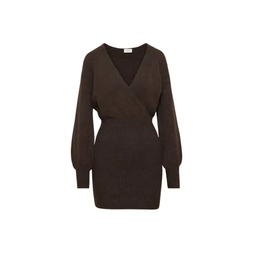 ARITZIA WILFRED Elsie Платье Длинное с длинными рукавами Платье Женское Богатый мокко коричневый Темный мокко коричневый