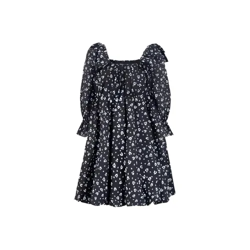 GIVH SHYH Black Женские Короткие Платья с Рукавами