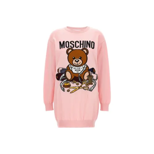 MOSCHINO Розовые Женские Длинные Платья с Рукавами