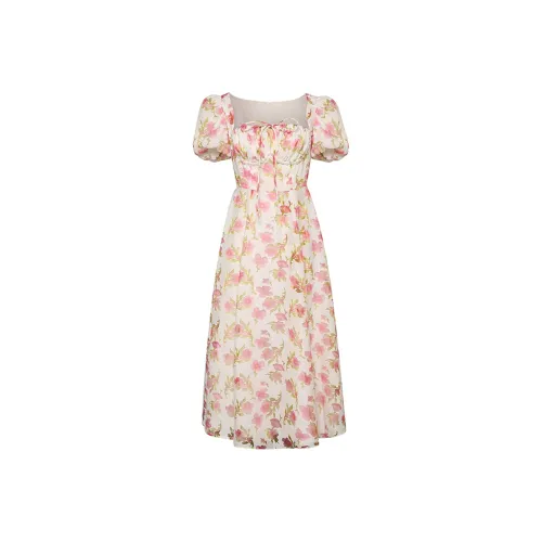 MASION WESTER Короткий рукав Платье Женское Розовое