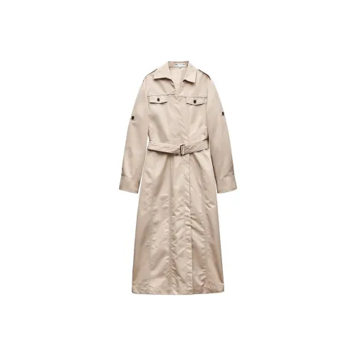 ZARA ZW Series Длинное Платье с Длинными Рукавами Женское Желтое