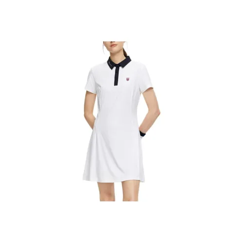 KSWISS Короткий рукав Платье Женское Снежно-белый цвет