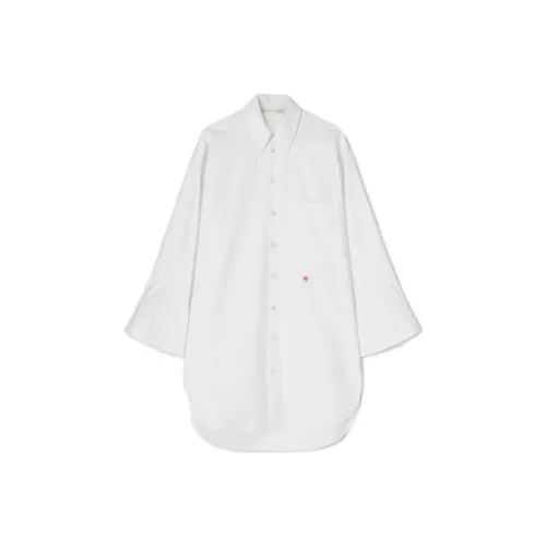 PALM ANGELS Белое Женское Длинное Платье с Рукавами