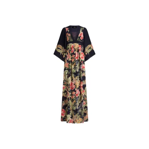 ETRO Многоцветные Женские Длинные Платья с Рукавами