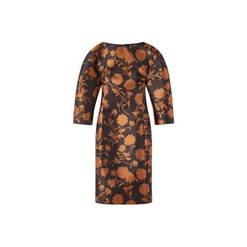 VERSACE FW23 Длинное платье с длинным рукавом женское красное