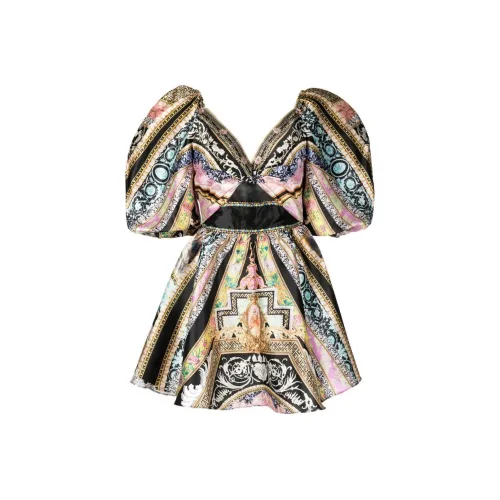 CAMILLA SS24 Короткое платье с короткими рукавами женское многоцветное