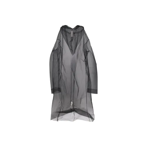 RICK OWENS Черное Женское Длинное Платье с Рукавами