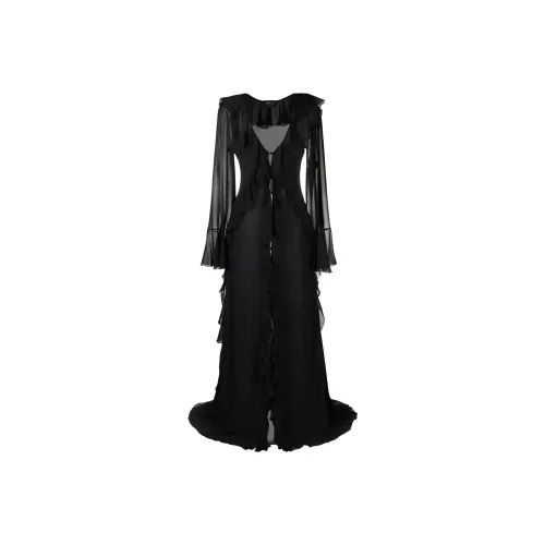 Blumarine Черное Женское Длинное Платье с Рукавами