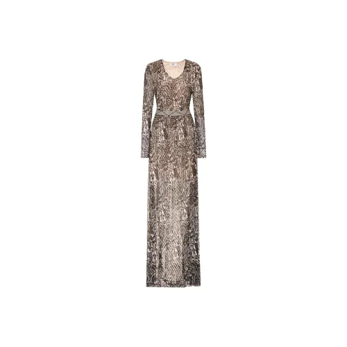 M Missoni Черное Женское Длинное Платье с Рукавами
