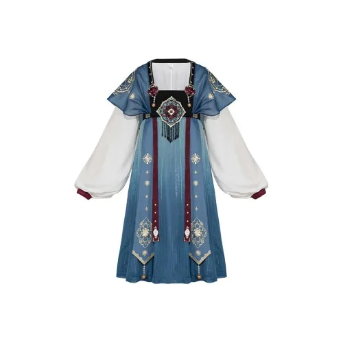 More Than Thirteen Blue Женские Длинные Рукава Платья