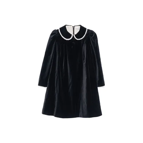 COACH Черное Женское Длинное Платье с Рукавами