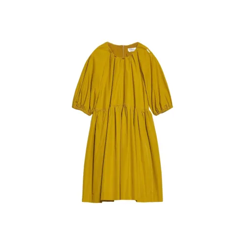 'S MAX MARA Короткий рукав Платье Женское Желтое