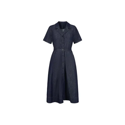 JZ. ANNAKRO Короткий рукав Платье Женское Темно-синий
