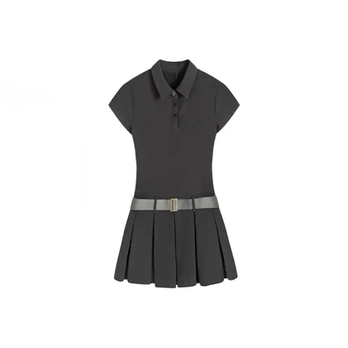 7 SEVFUN Короткий рукав Платье Женское Темно-серый