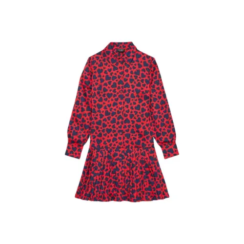 Kate Spade SS25 Длинное Платье с Длинными Рукавами Женское Красное