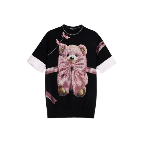 TCH Короткий рукав Платье Женское Черное