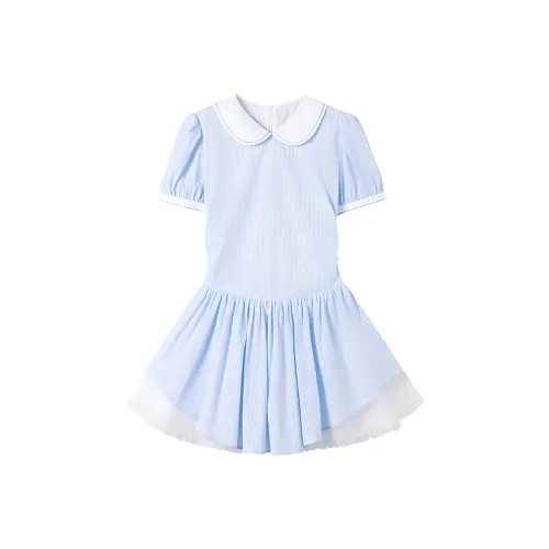 SECFLY OFFICIAL Короткий рукав Платье Женское Небесно-голубой